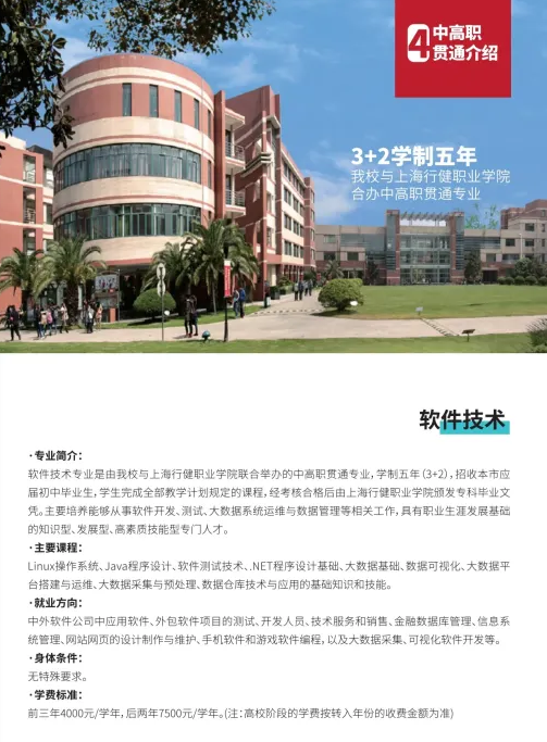 2022年上海信息技術(shù)學(xué)校中高職貫通招生專業(yè)