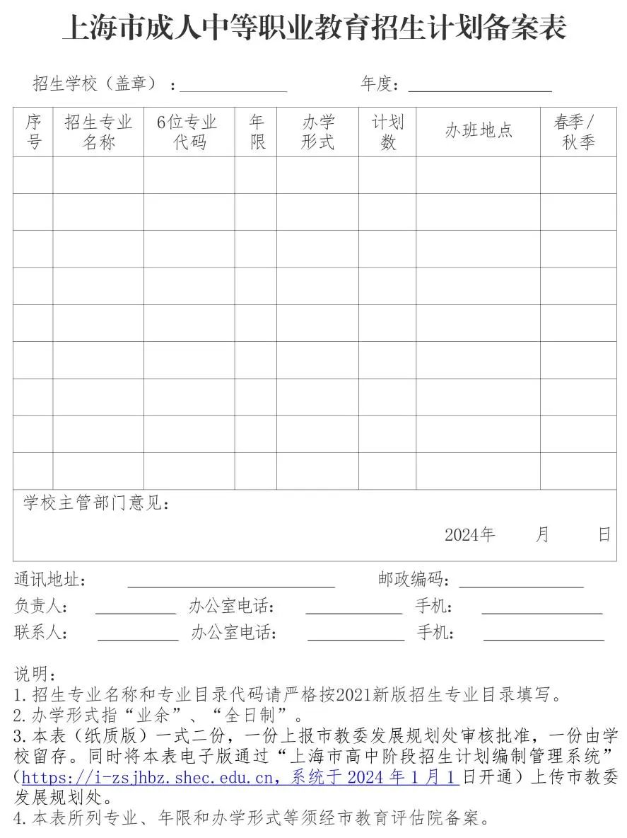 2024年上海市成人中等職業(yè)教育招生工作實(shí)施細(xì)則公布