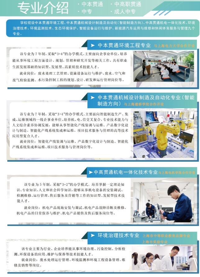 2021年上海市環(huán)境學(xué)校招生簡章